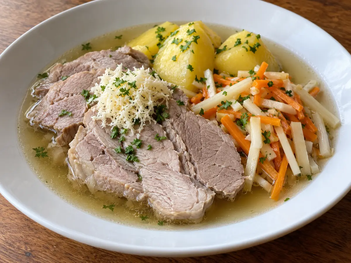 Steirisches Wurzelfleisch – maiale con verdure e rafano