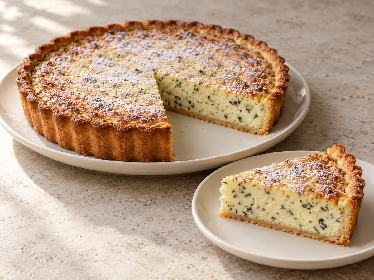 Flaó d’Eivissa – cheese and mint tart with anise pastry