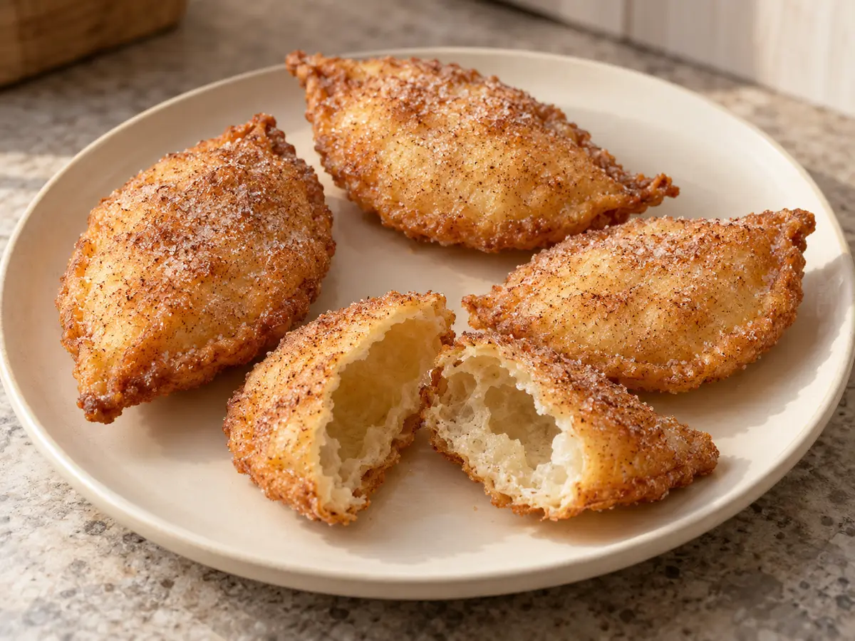 Paparajotes – fried lemon batter with cinnamon sugar