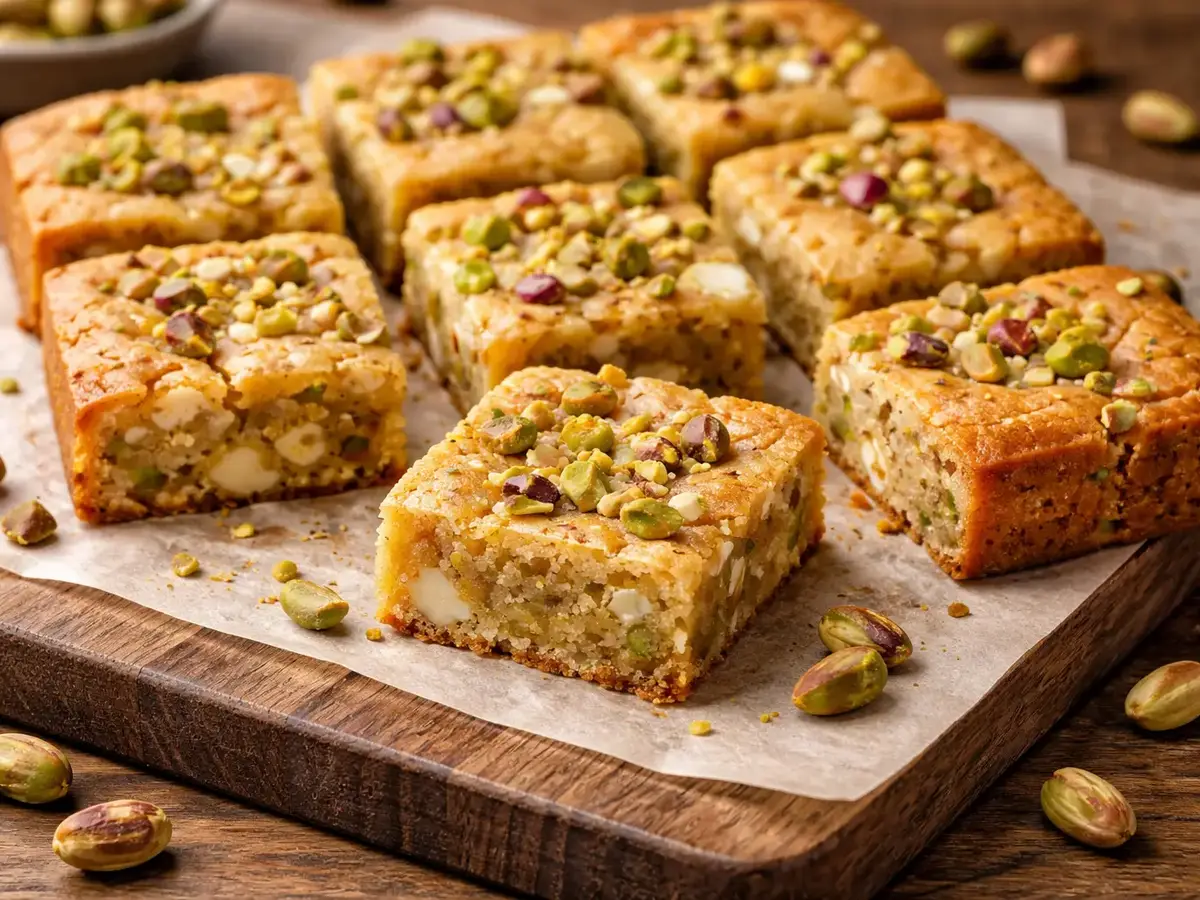 Pistachio Blondies