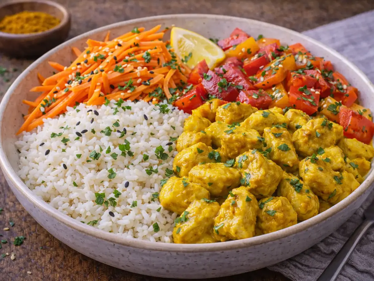 Curry Chicken and Rice Bowl