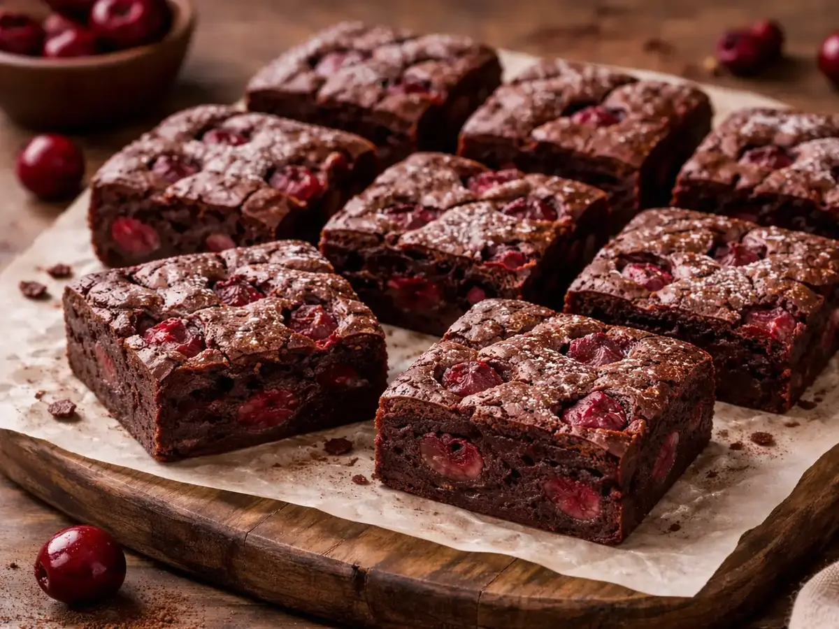 Brownie with Cherries