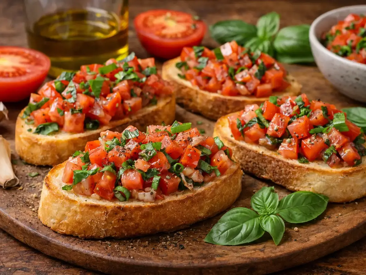 Bruschetta with Tomatoes and Basil