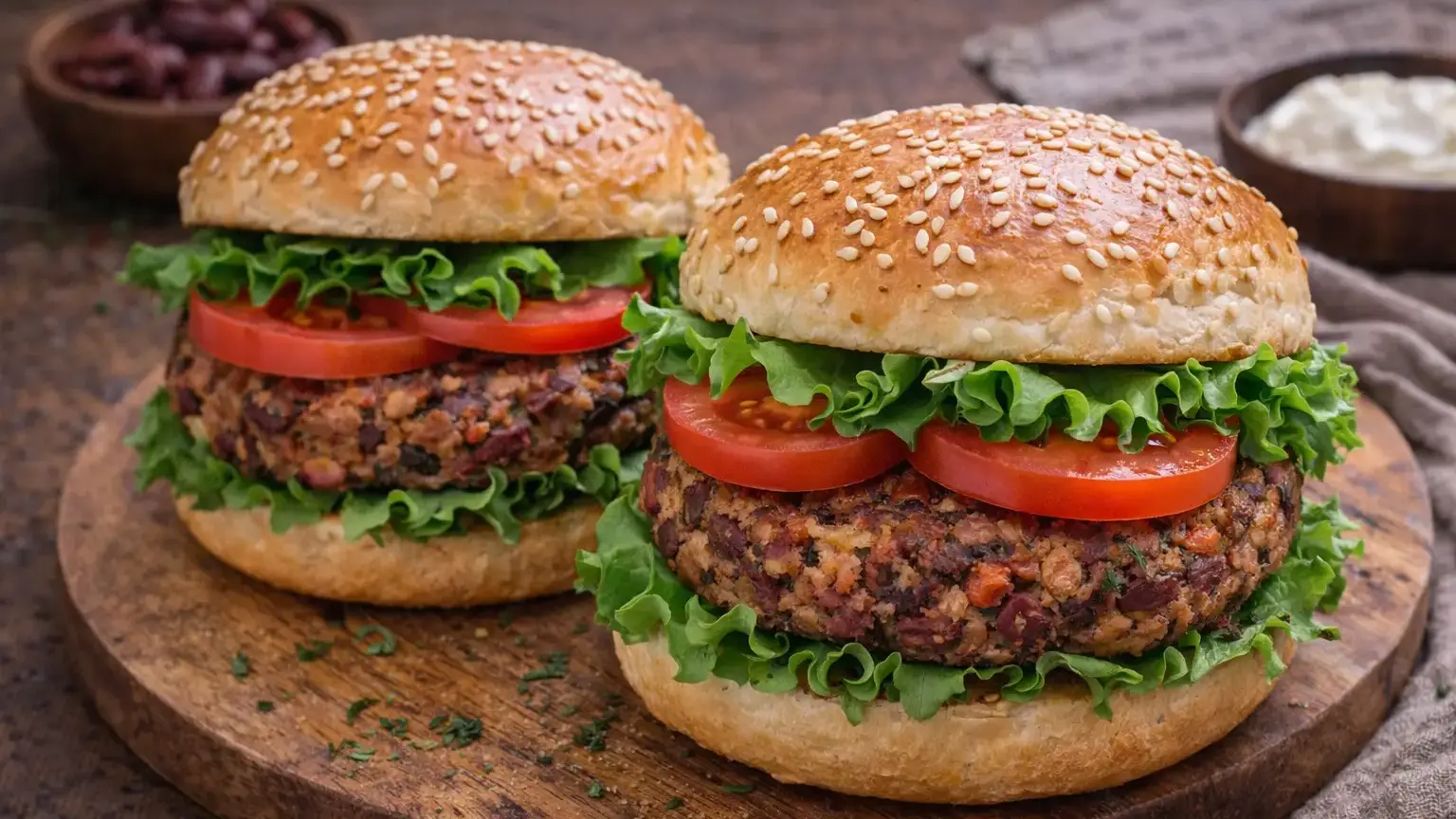 Burgery z fasoli z warzywami