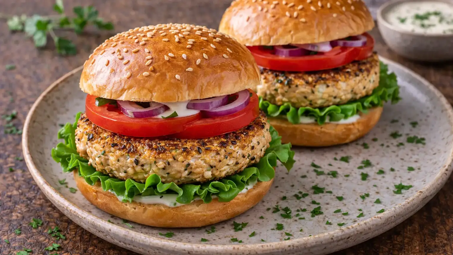 Burgery z tofu i sezamem