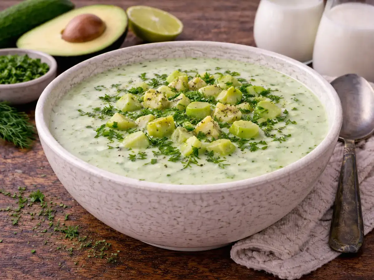 Avocado-Cucumber Chłodnik (Cold Soup)