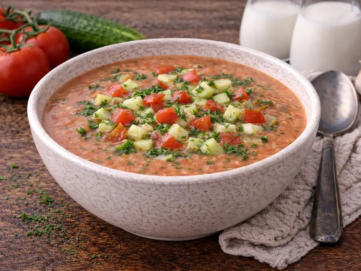 Tomato and Cucumber Chłodnik (Cold Soup)