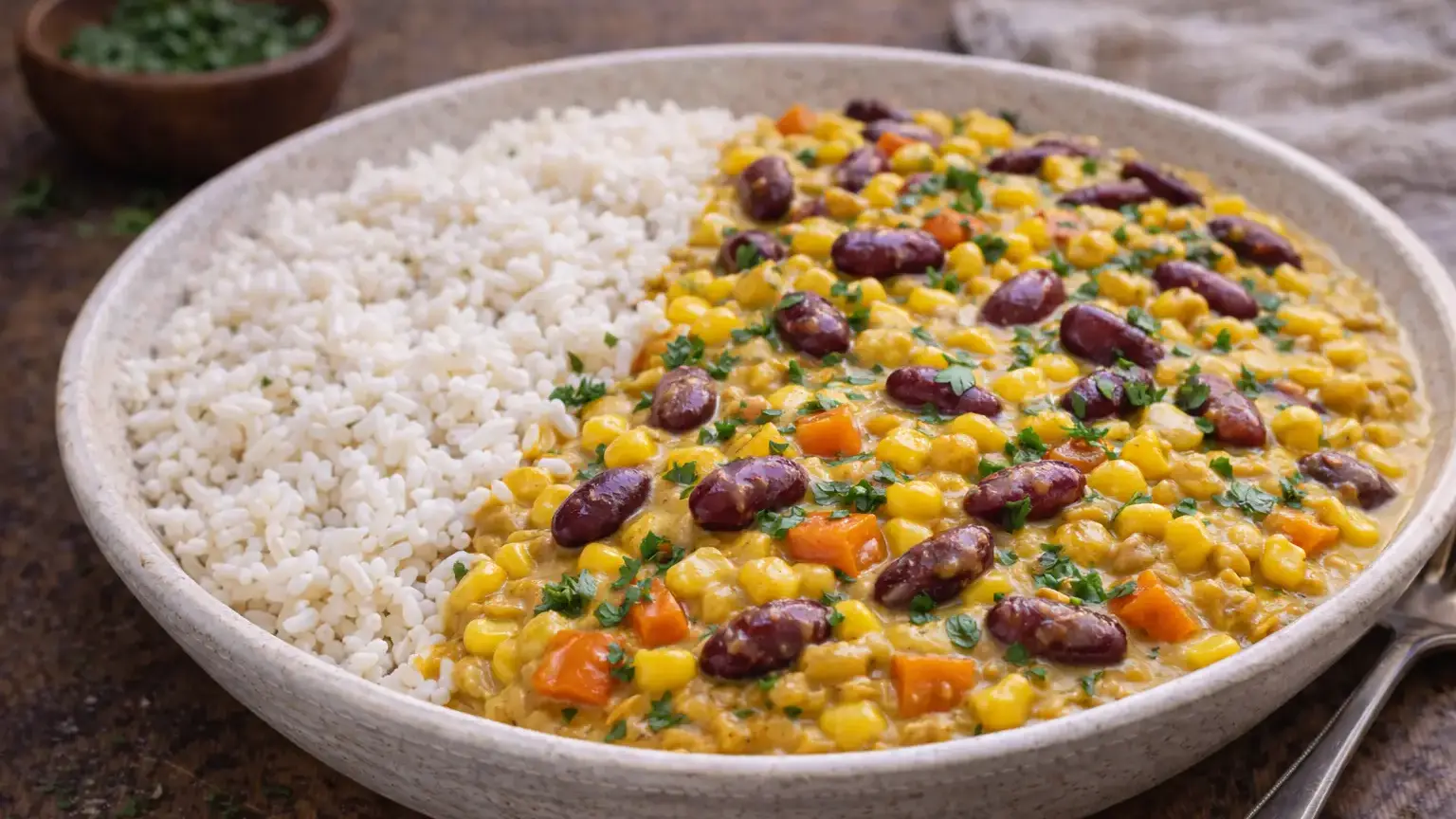 Curry z fasolą i kukurydzą
