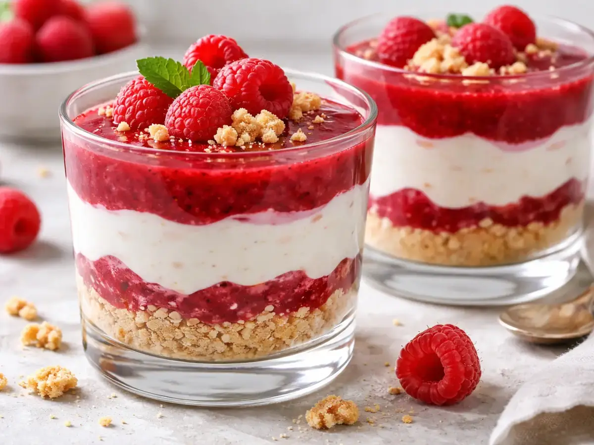 Greek Yogurt Dessert with Raspberry Purée