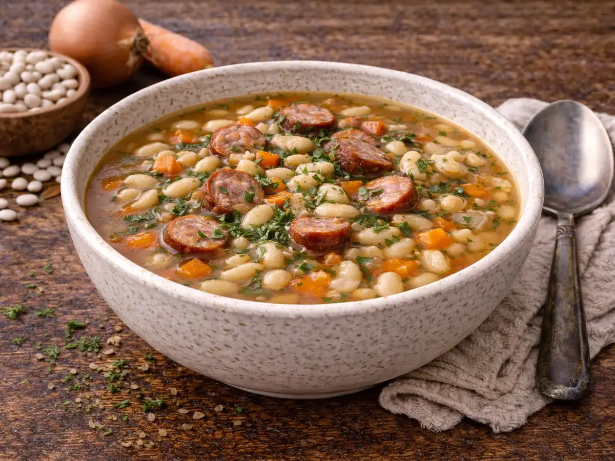 Fasolowa with Sausage (Polish White Bean Soup)
