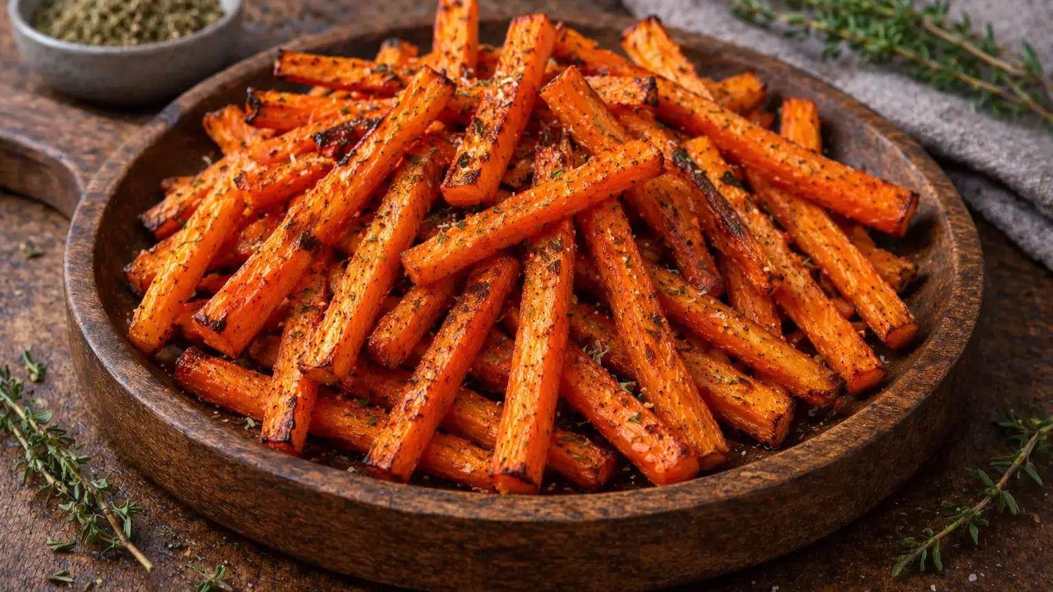 Pieczone frytki z marchewki