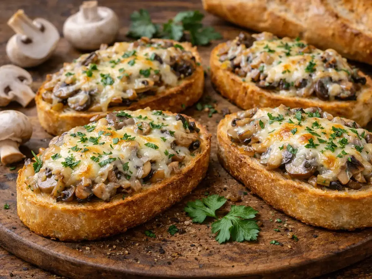 Mushroom and Cheese Toasts