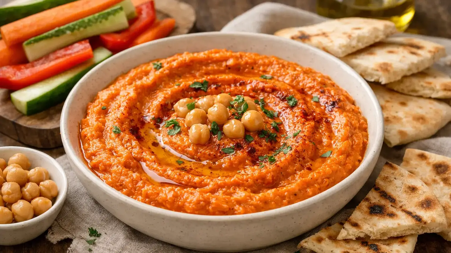 Hummus z pieczoną papryką