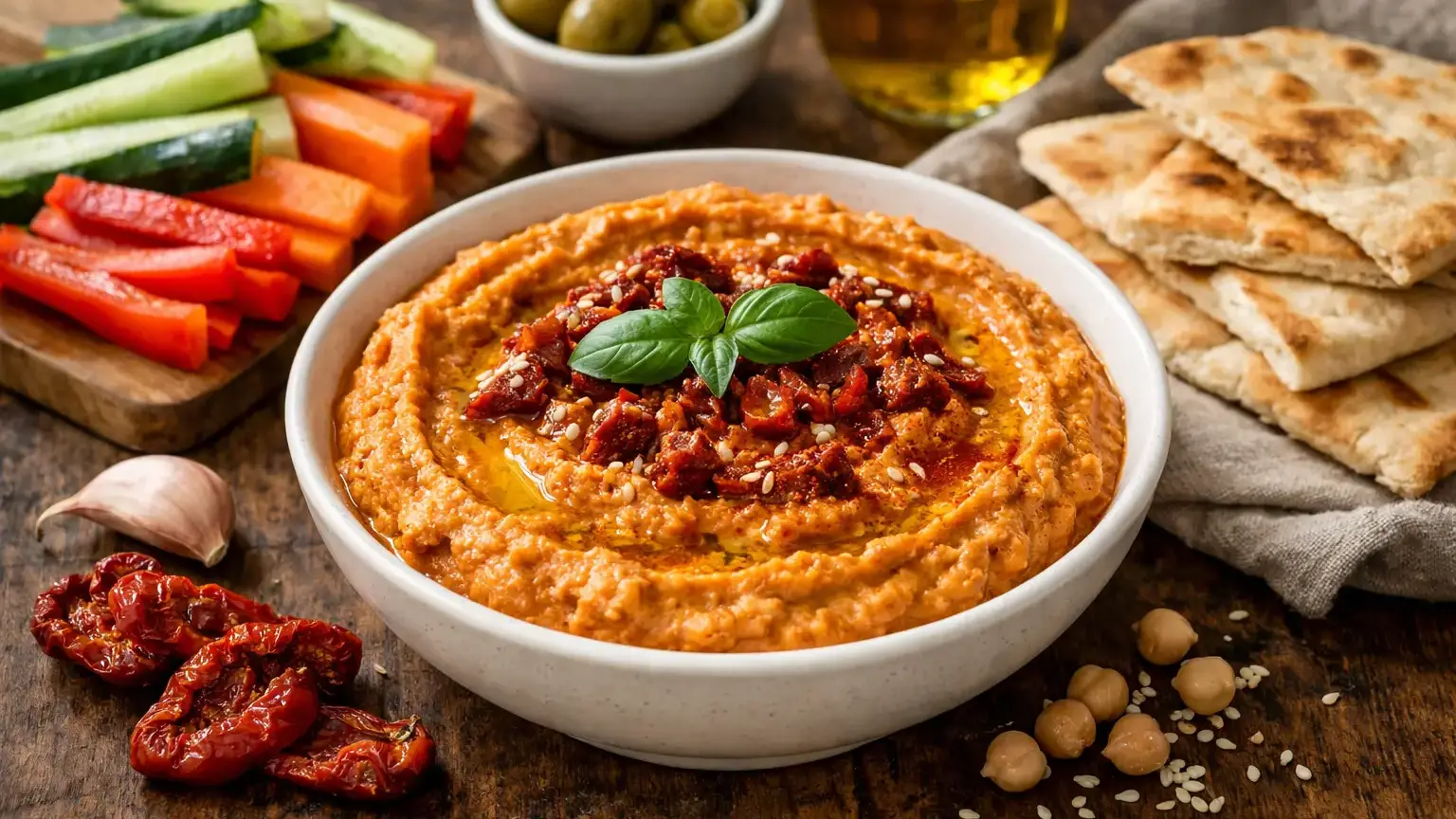 Hummus z suszonymi pomidorami
