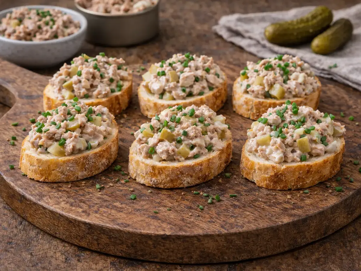 Baguette Bites with Tuna Spread