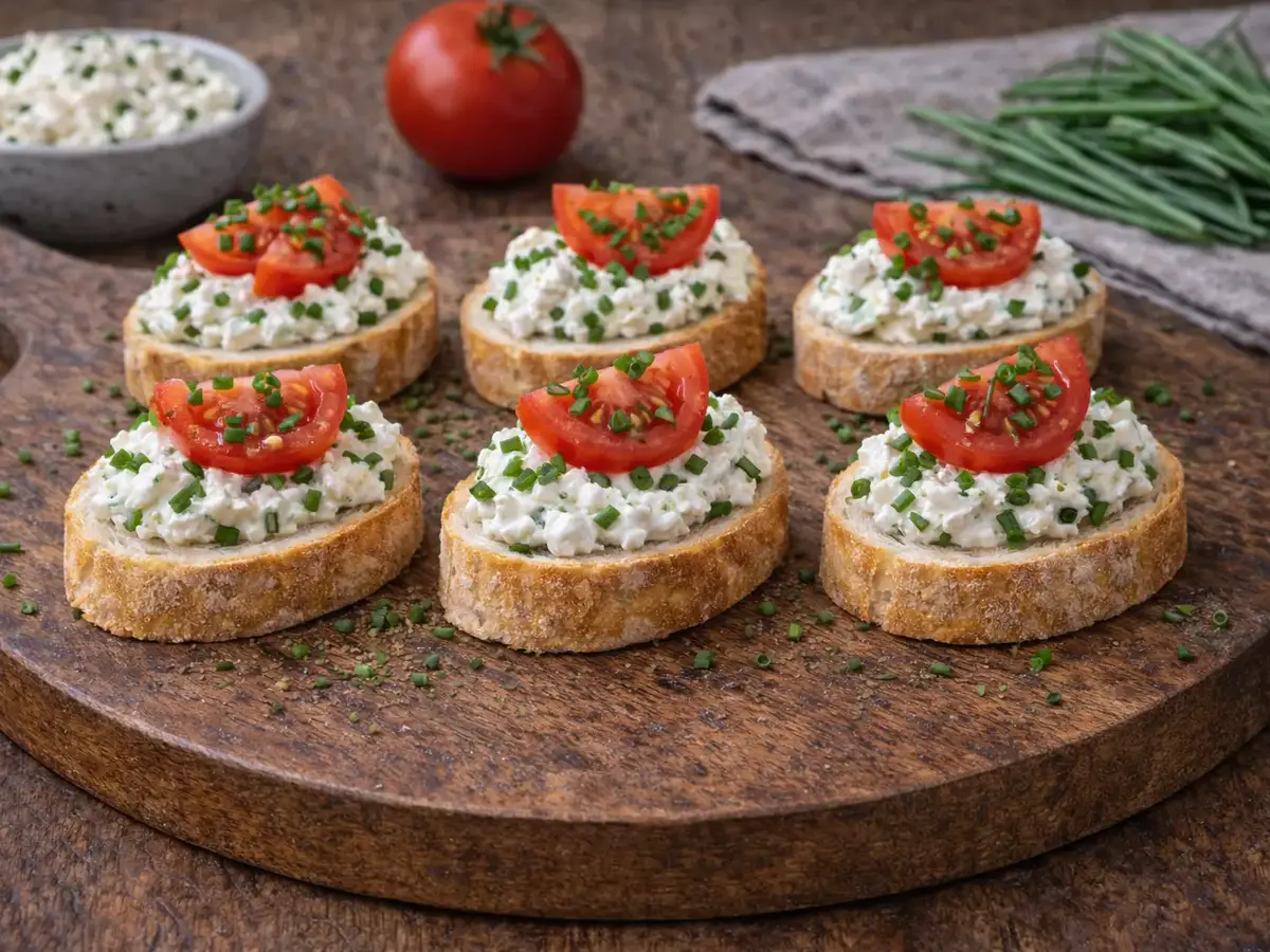 Baguette Bites with Twaróg and Chives