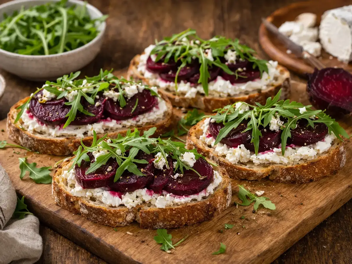 Goat Cheese and Roasted Beet Sandwiches
