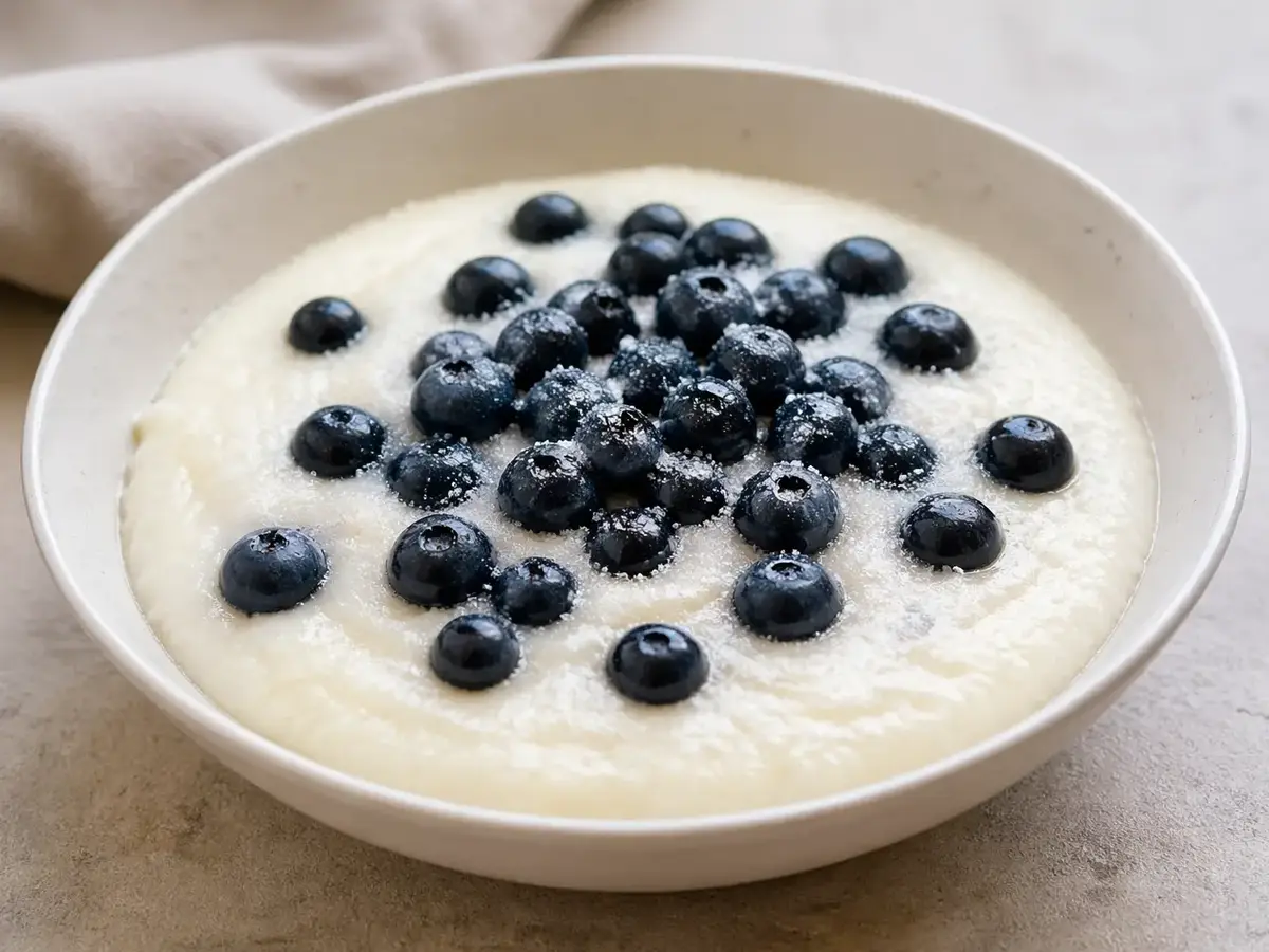 Semolina Pudding with Blueberries