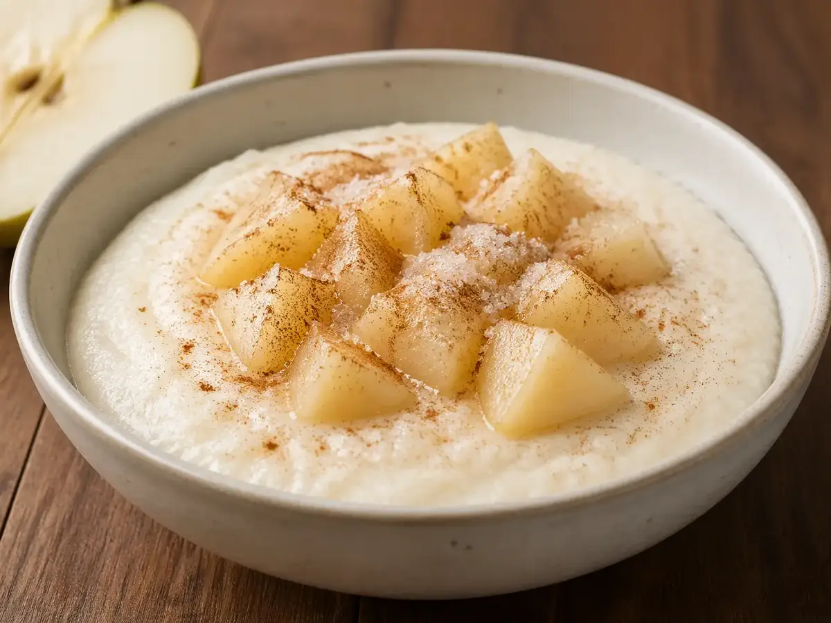 Semolina Pudding with Pear