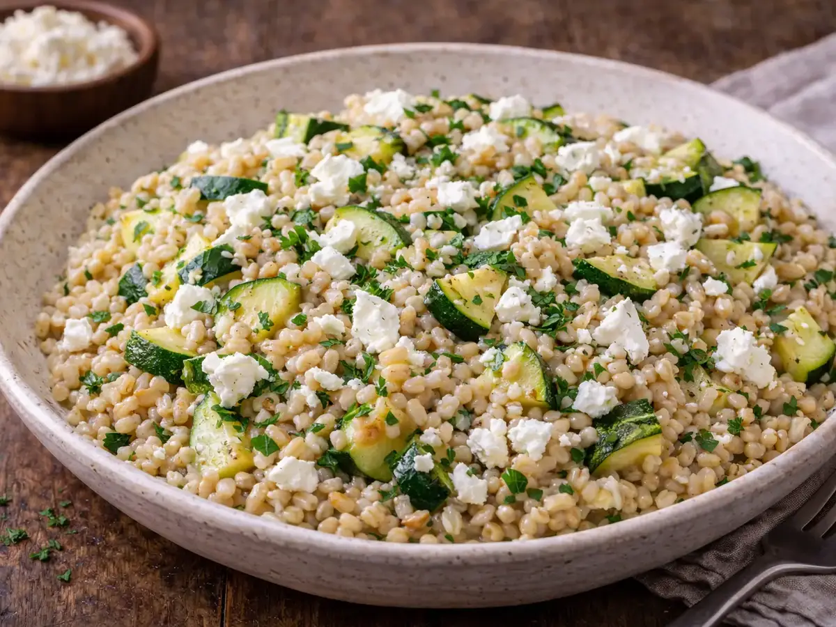 Kaszotto with Zucchini and Feta