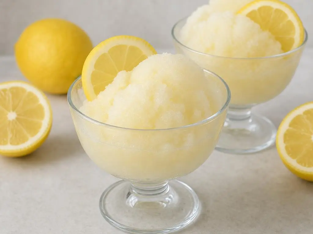 Klasyczny sorbet cytrynowy bez maszynki