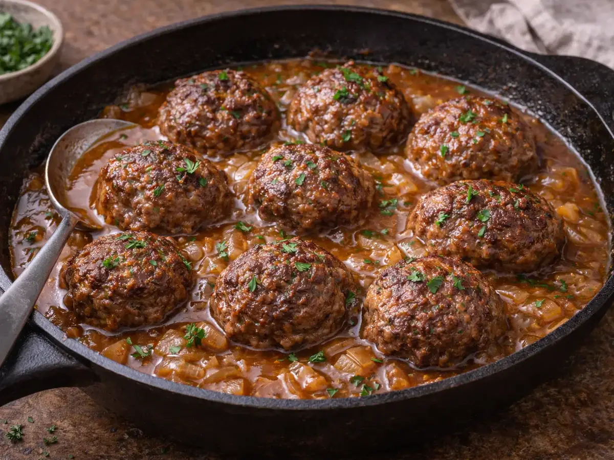 Beef Meatballs with Pan Gravy