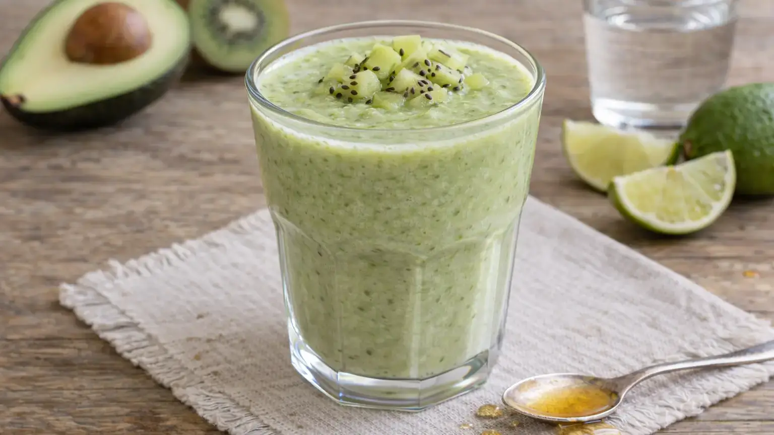 Koktajl z awokado, kiwi i limonki