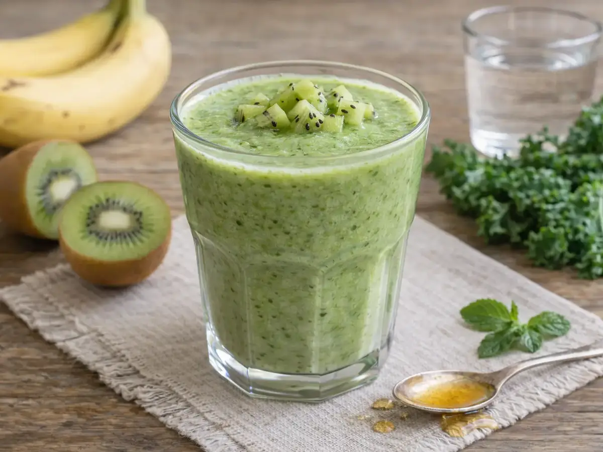 Kiwi, Kale, and Banana Smoothie