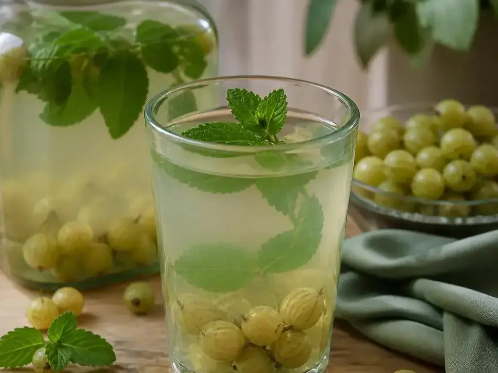 Kompot z agrestu i mięty
