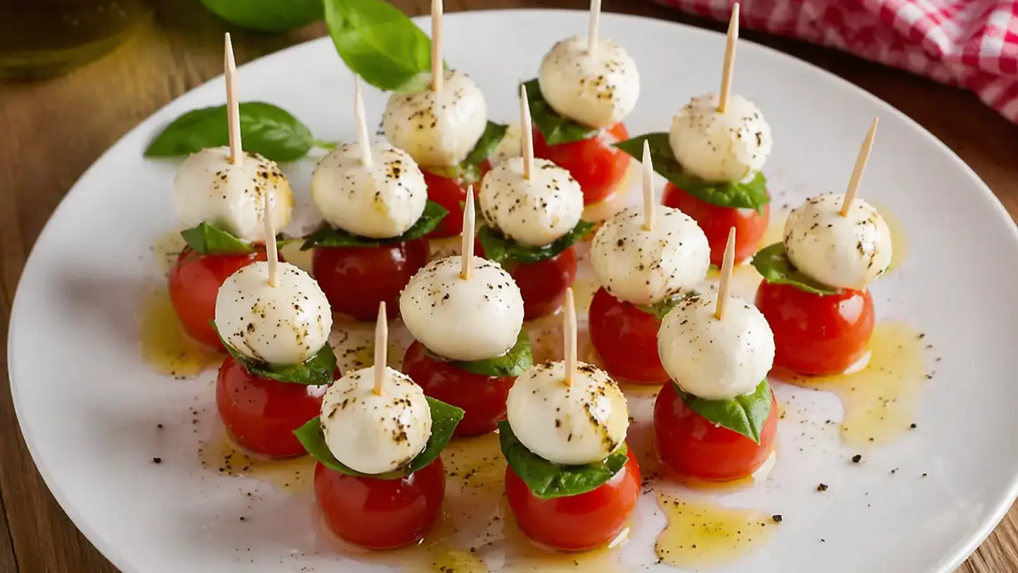 Koreczki z mozzarellą i pomidorkami