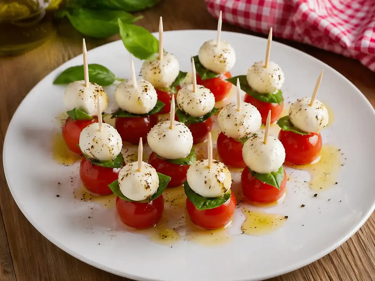 Mozzarella and Cherry Tomato Skewers