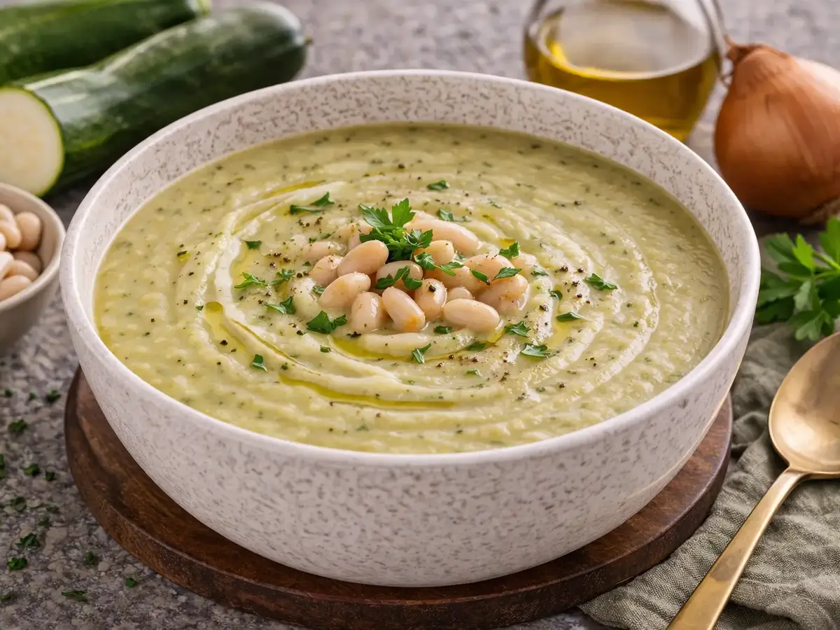 Creamy Zucchini and White Bean Soup