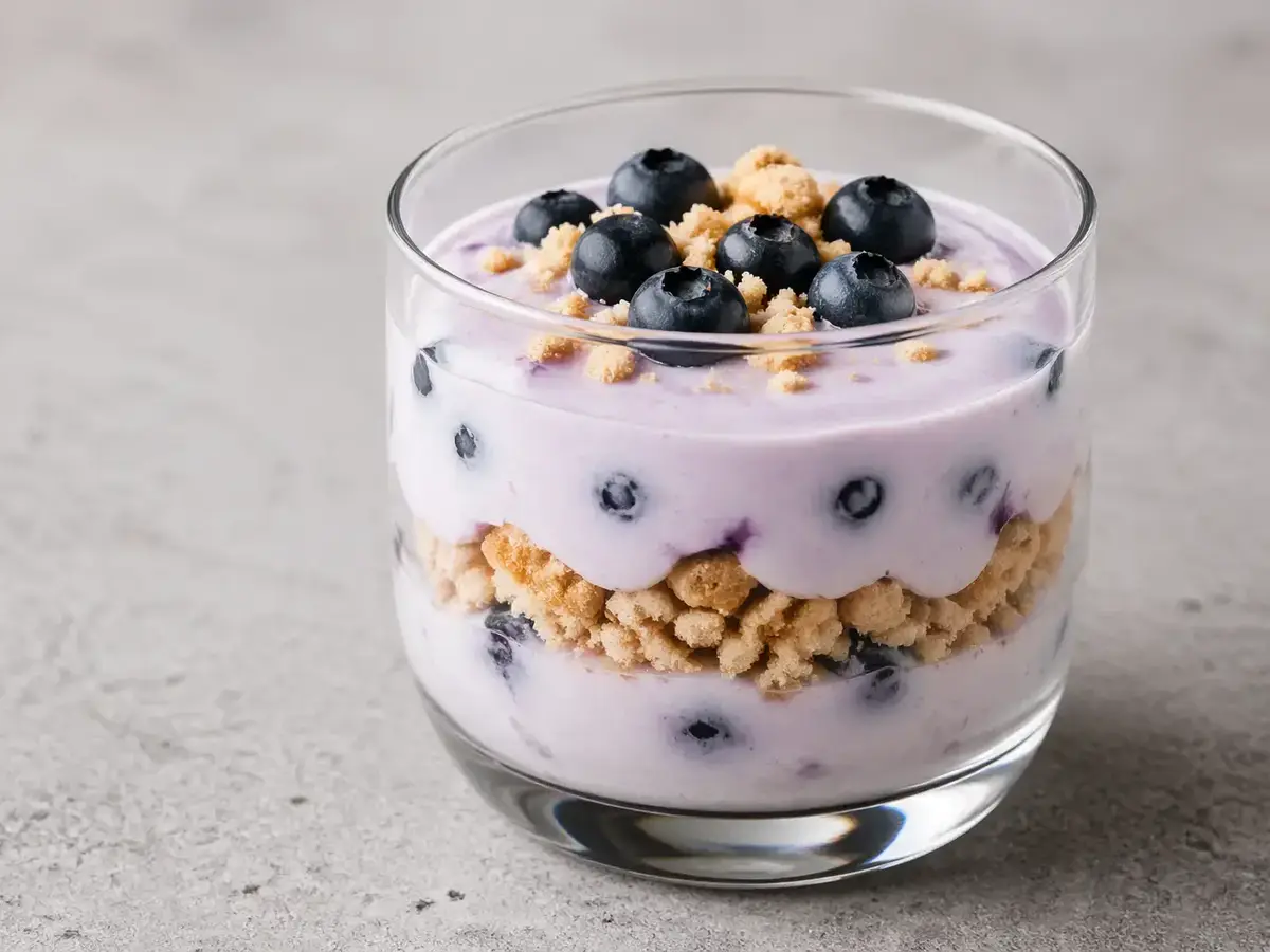 Greek Yogurt Cream with Blueberries