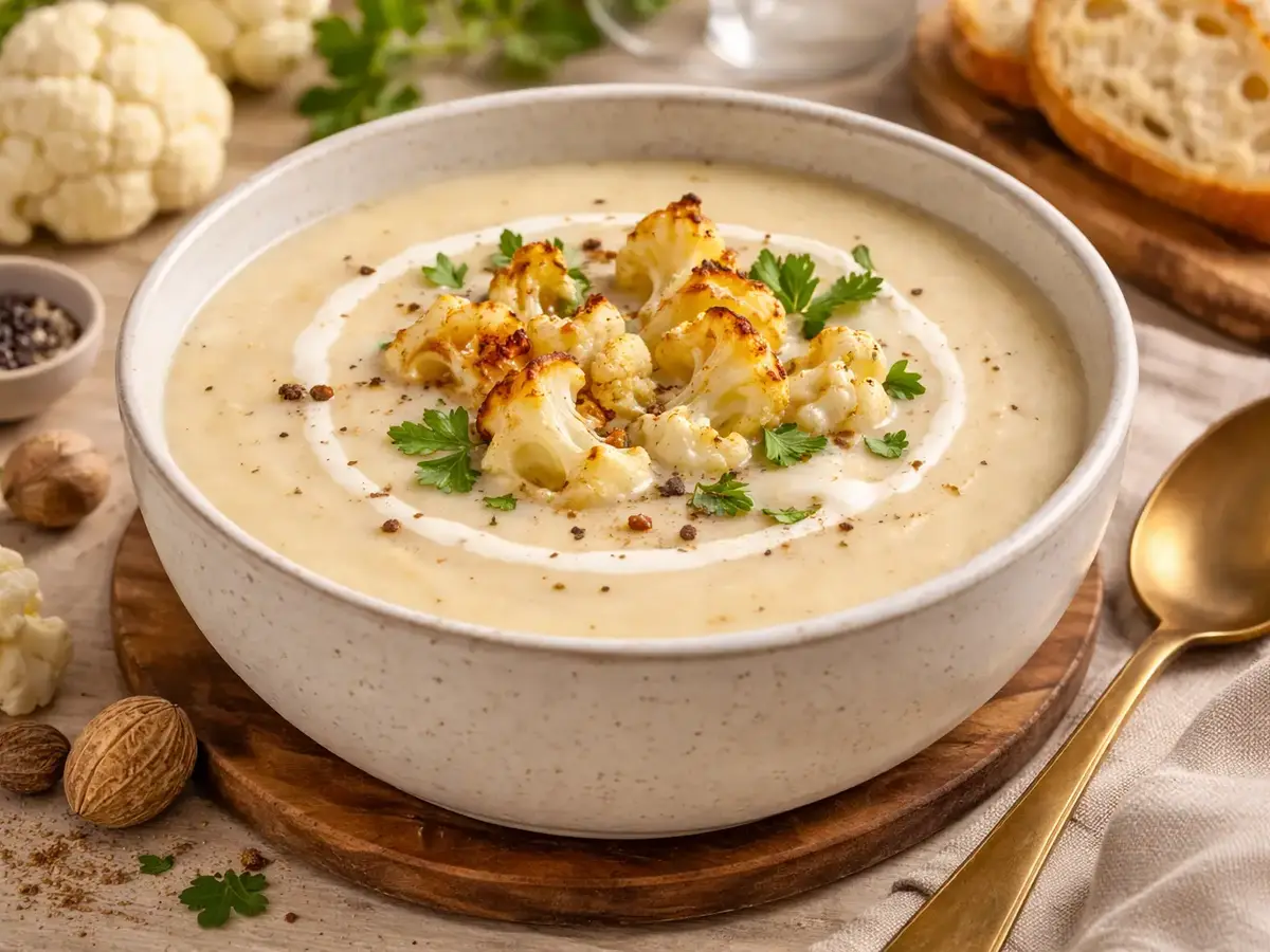 Creamy Cauliflower Soup with Nutmeg