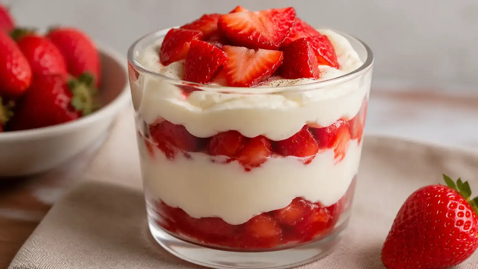 Krem mascarpone z truskawkami