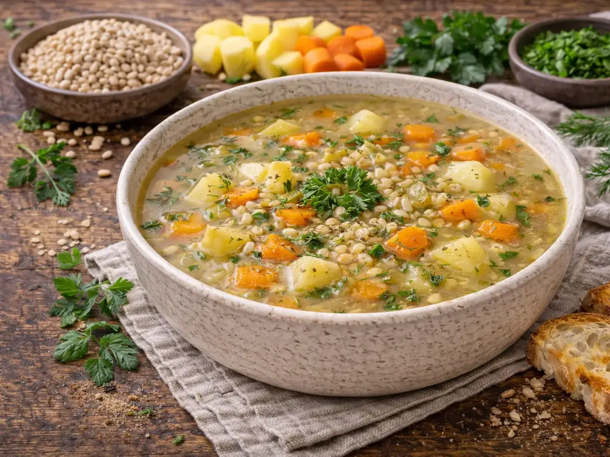 Polish Vegetable Barley Soup (Krupnik)