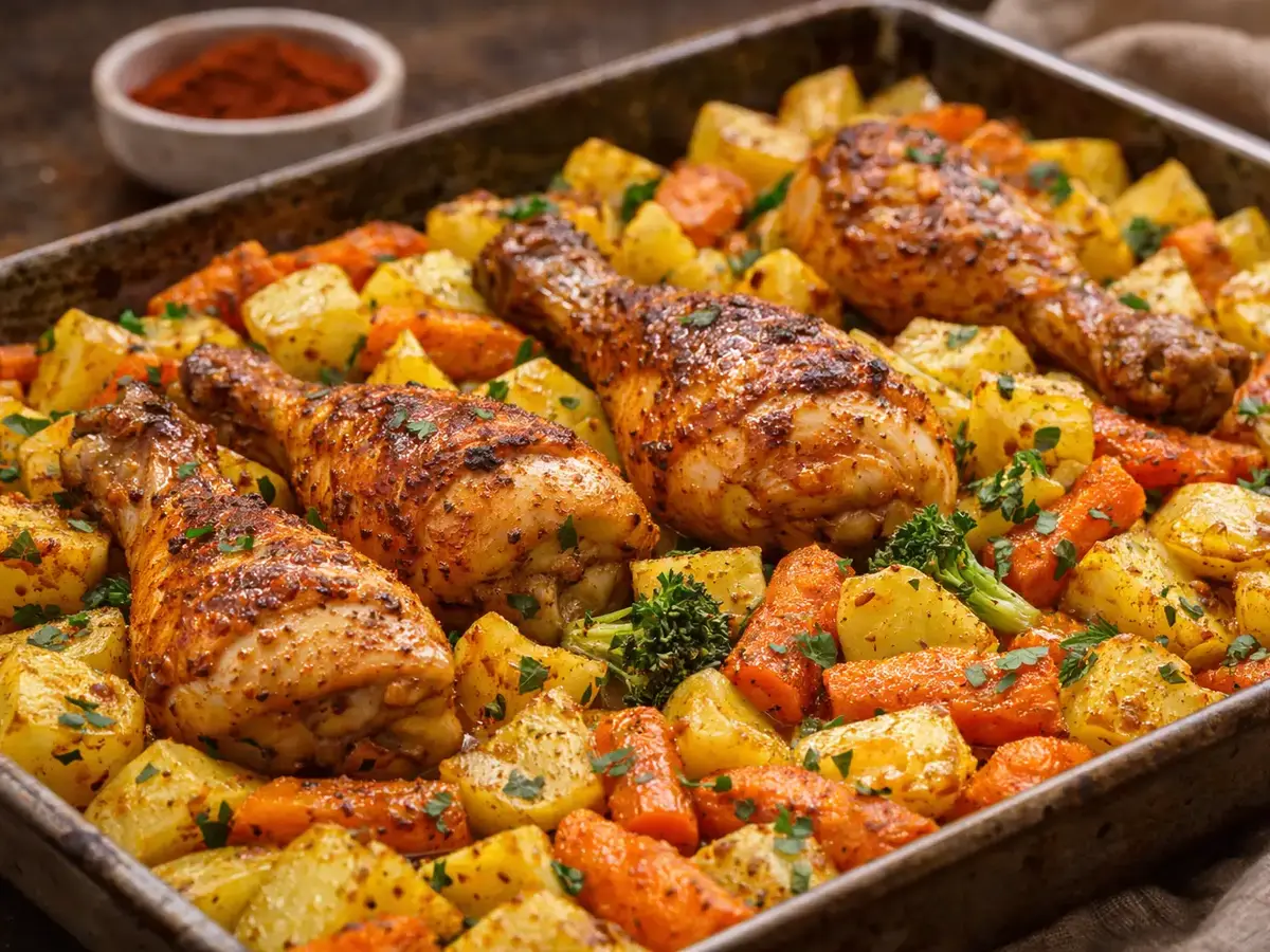 Roasted Chicken with Potatoes and Carrots