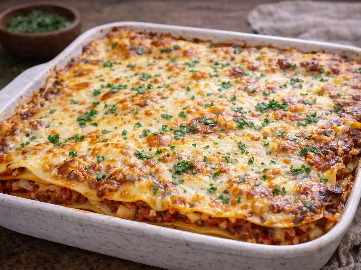 Ground Meat Lasagna (Pork and Beef)