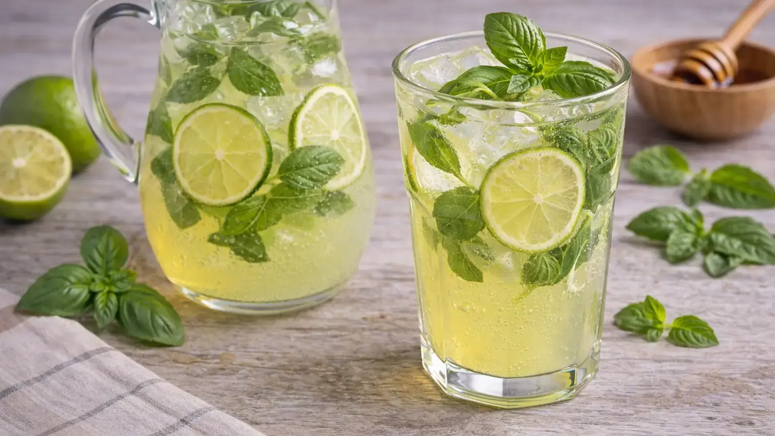 Lemoniada z bazylią i limonką