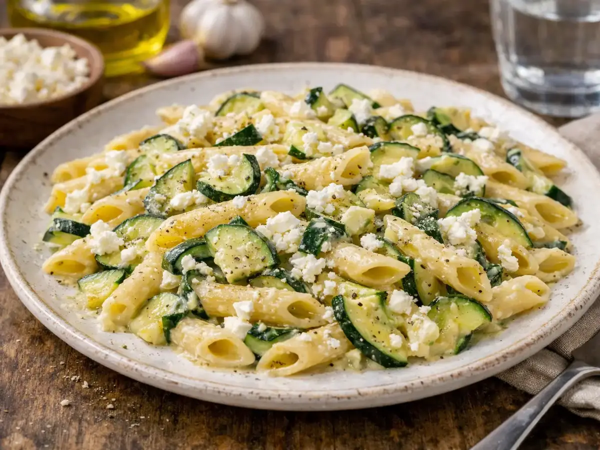 Penne with Zucchini and Feta