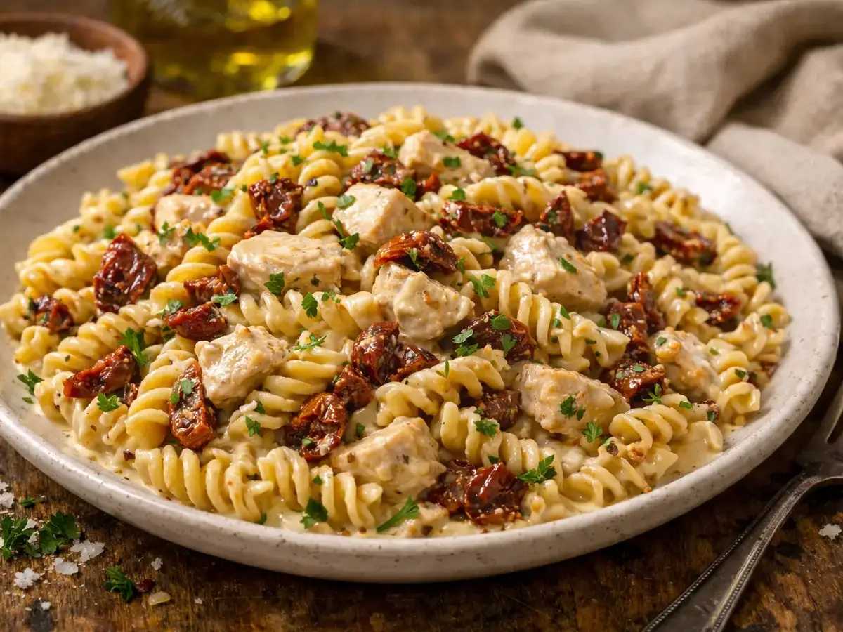 Fusilli with Turkey and Sun-Dried Tomatoes