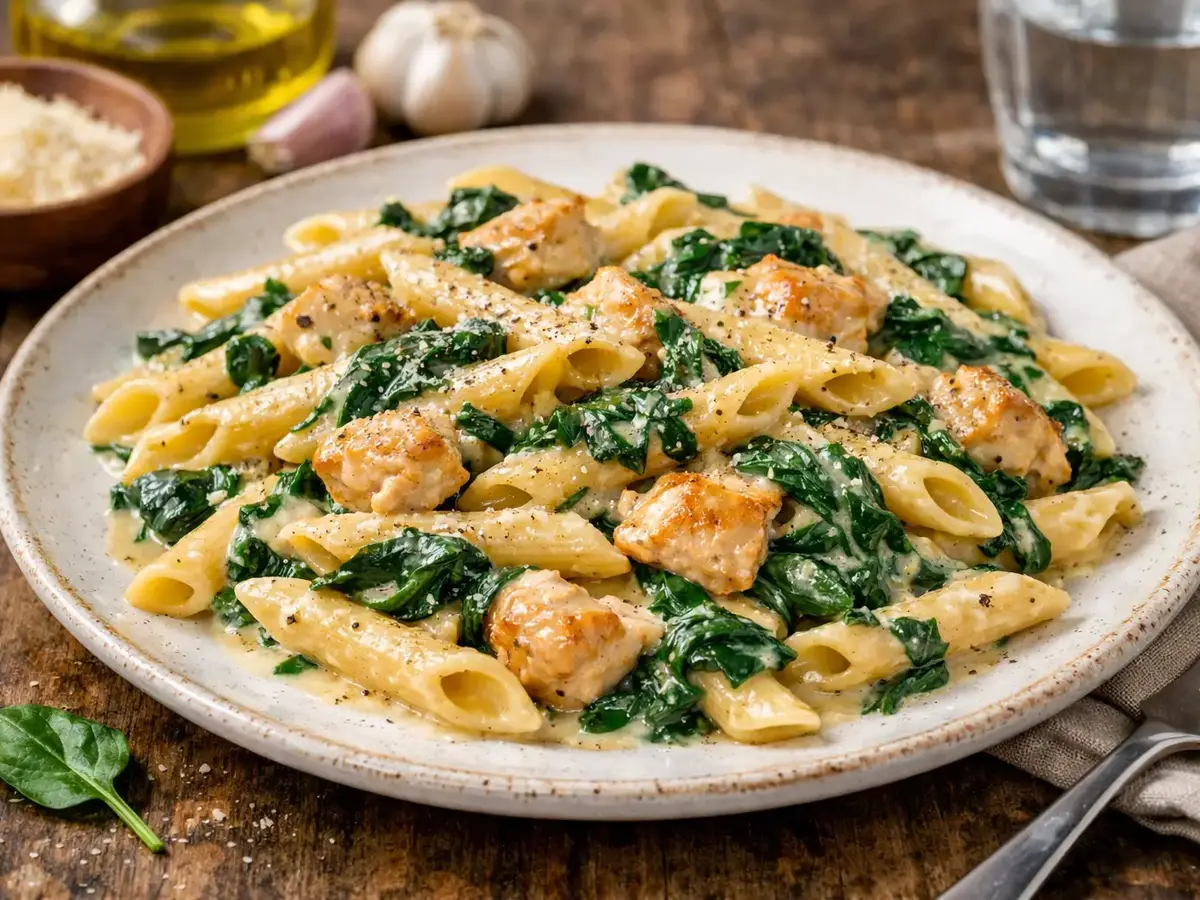 Penne with Chicken and Spinach