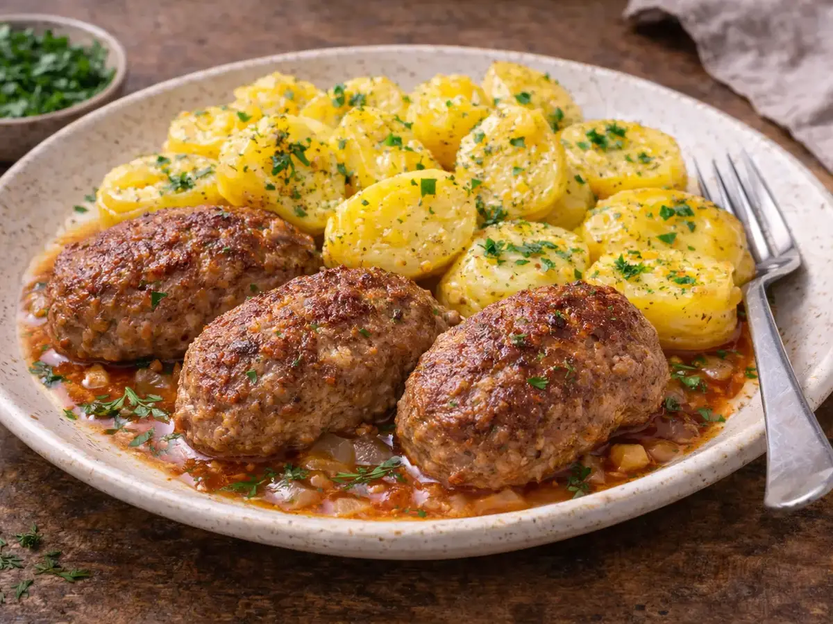 Kotlety Mielone with Potatoes (Polish Ground Meat Patties)