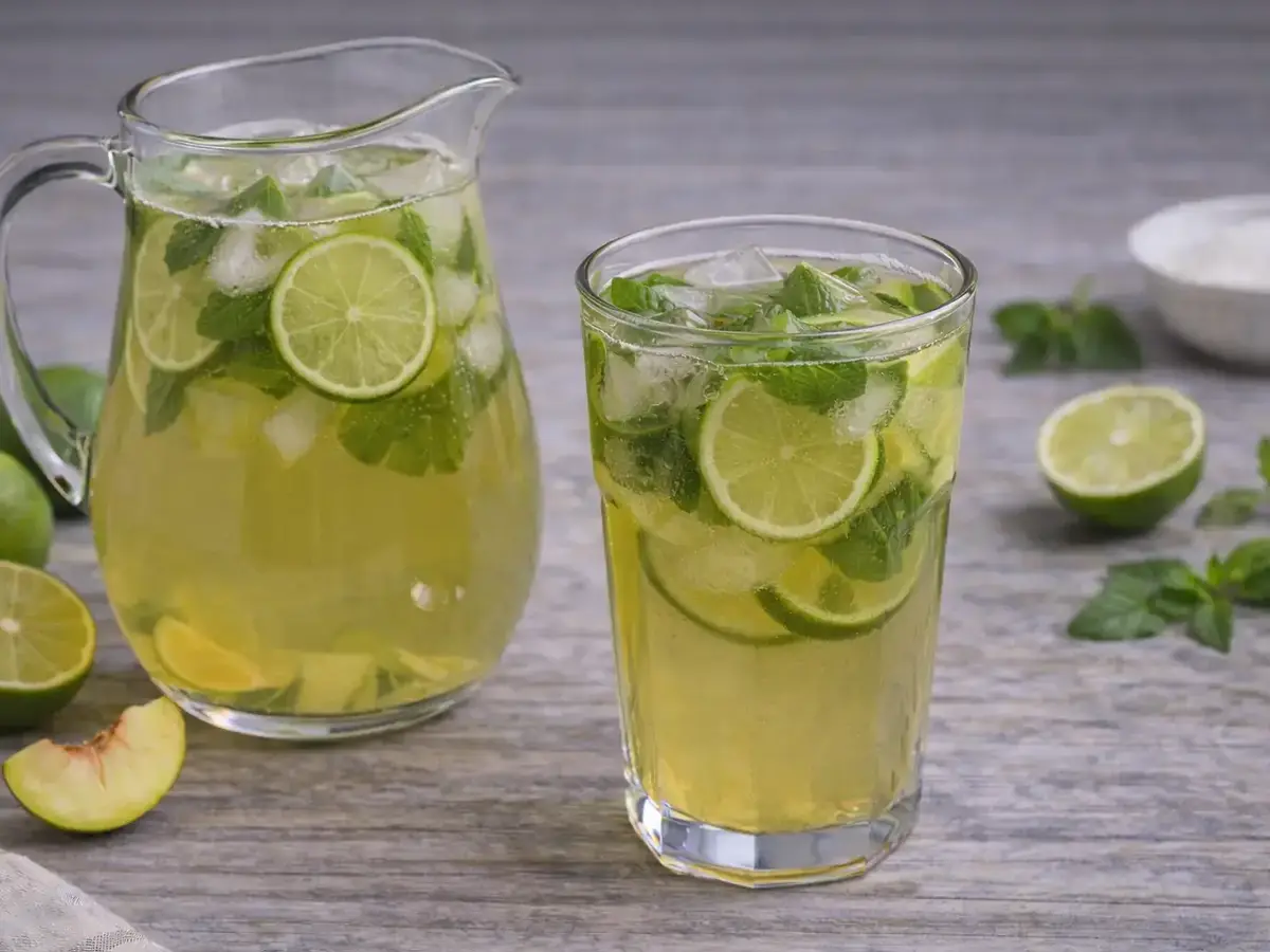 Iced Tea with Mint and Lime