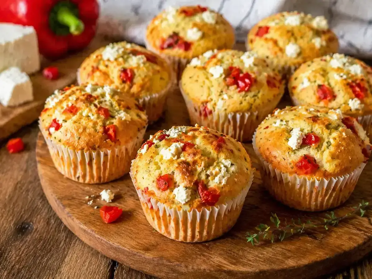 Feta and Bell Pepper Muffins