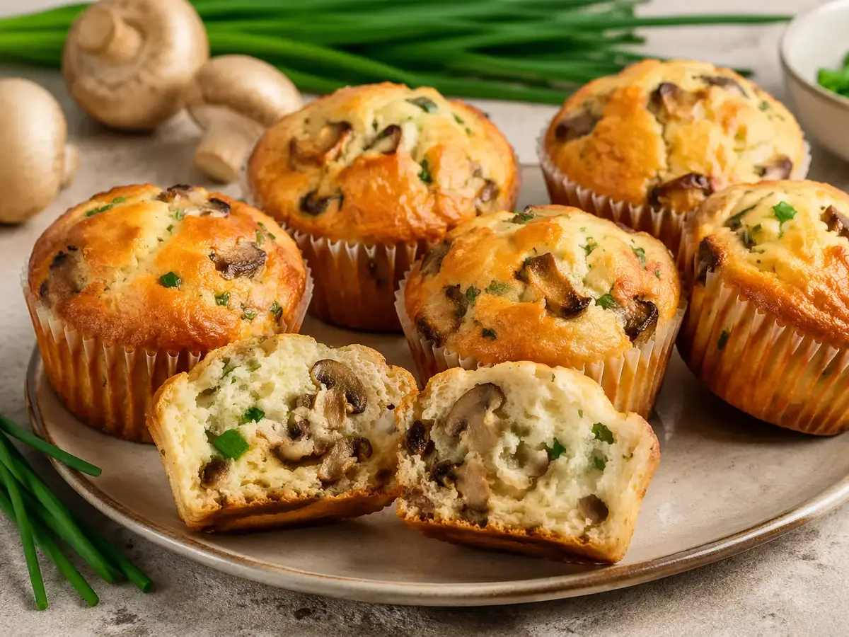 Savory Mushroom and Chive Muffins