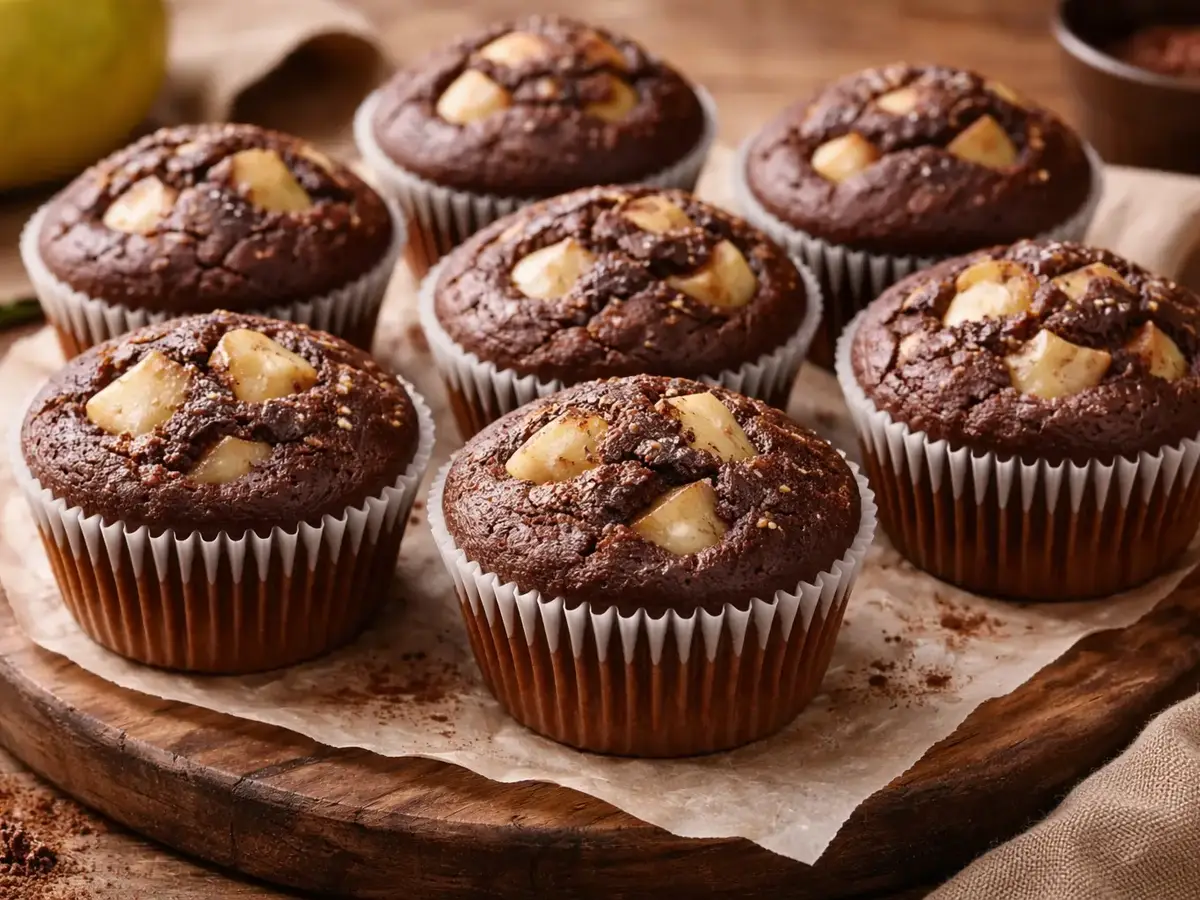 Pear and Cocoa Muffins