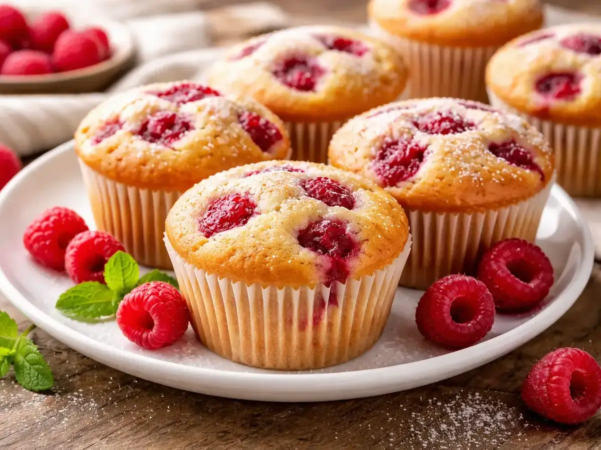 Vanilla Muffins with Raspberries