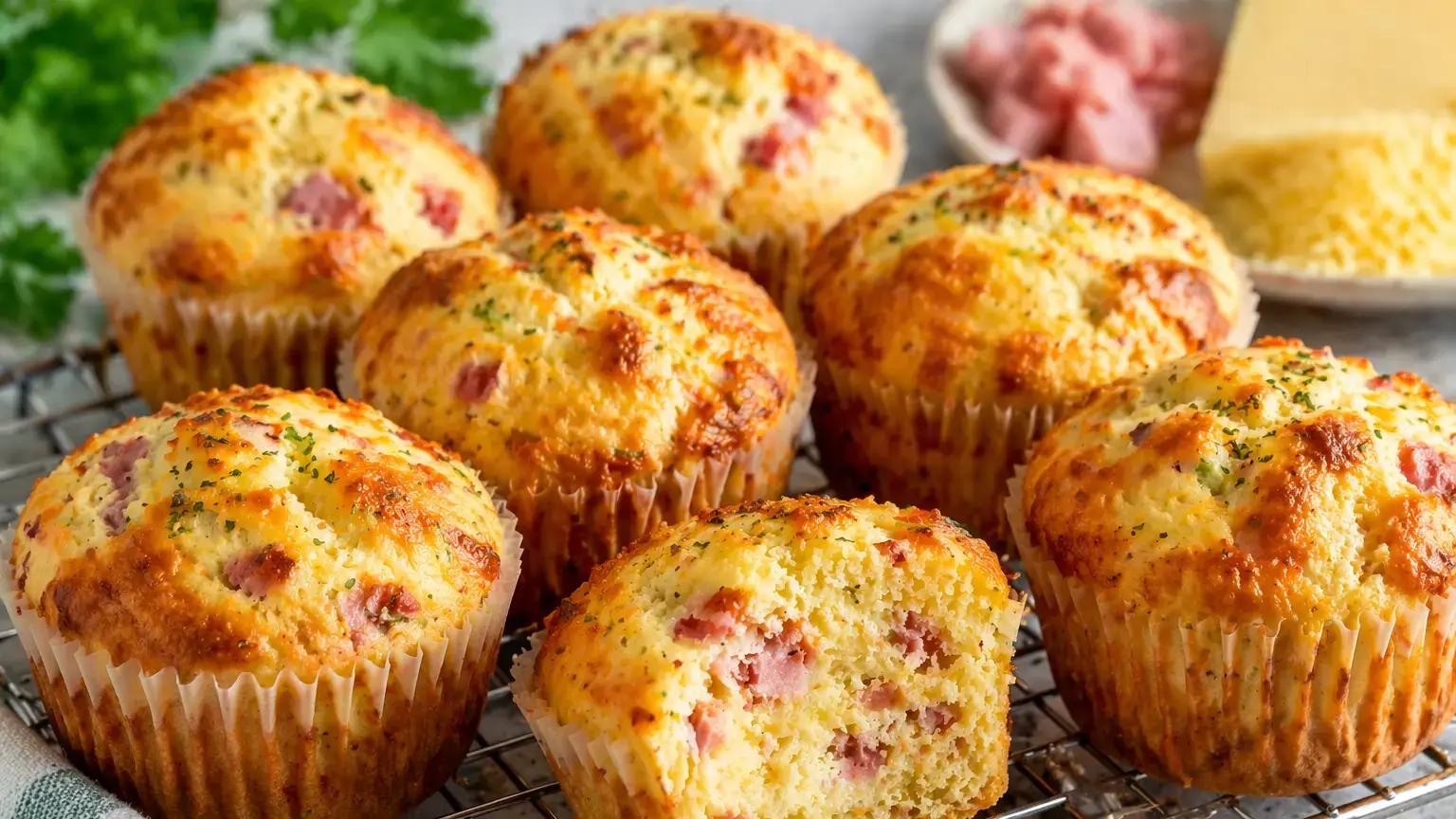 Wytrawne muffinki z szynką i serem