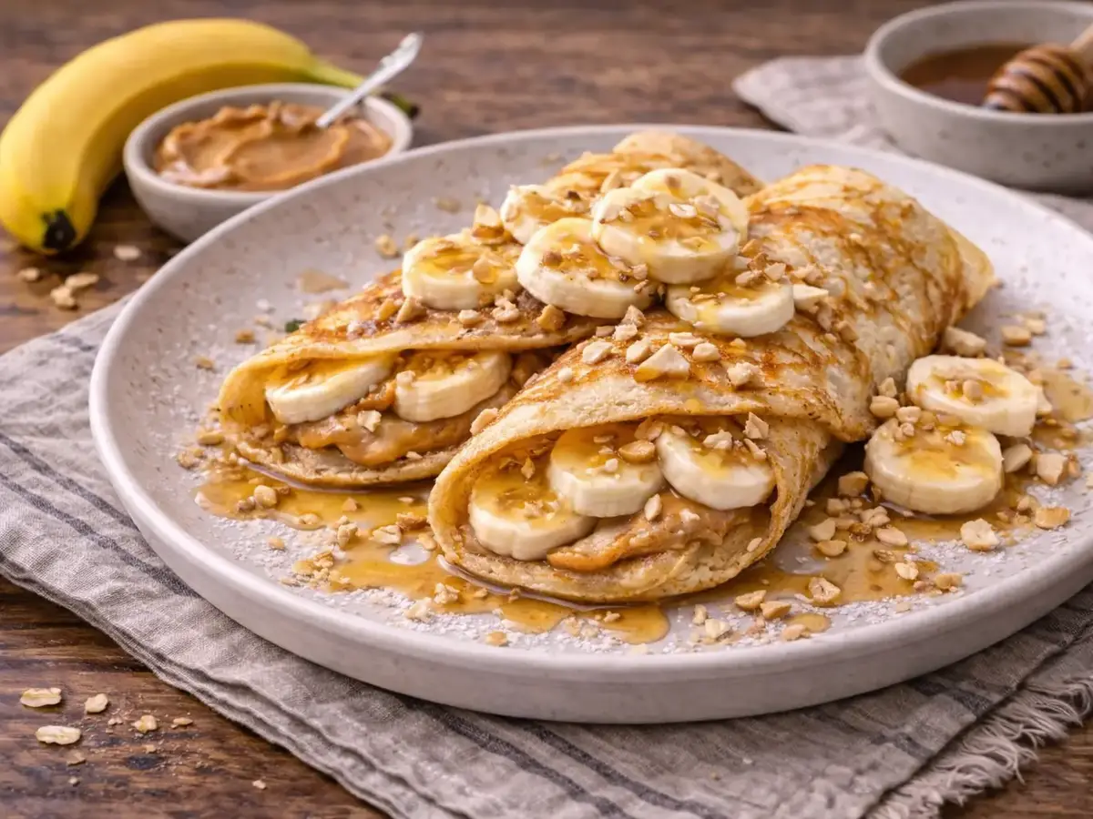 Peanut Butter and Banana Naleśniki (Polish Crêpes)